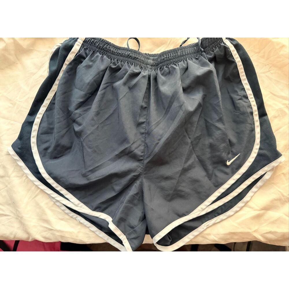 Nike Black Dri-FIT White Trim Athletic Running Gym Shorts Drawstring Size M